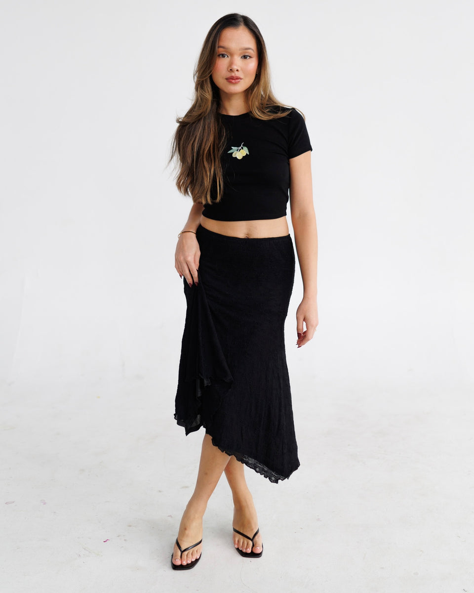 Lace Asymmetrical Skirt | Black – Noelani The Label
