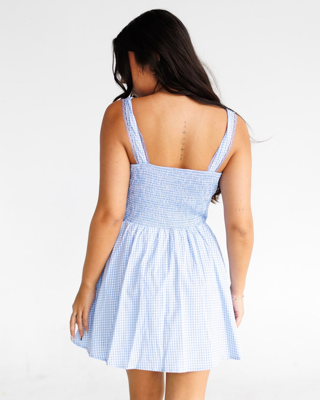 Gingham Mini Dress | Blue Noelani The Label Gingham Mini Dress | Blue Noelani The Label
