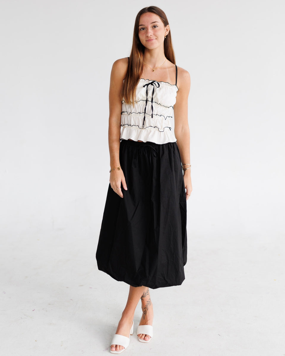 スカート oheshio balloon banding midi skirt black balloon banding midi skirt, black | ファッション通販サイト NUGU