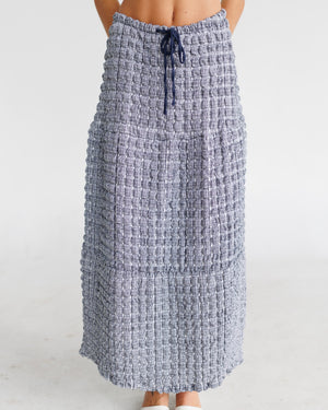 Open image in slideshow, Plaid Bubble Maxi Skirt | Ink
