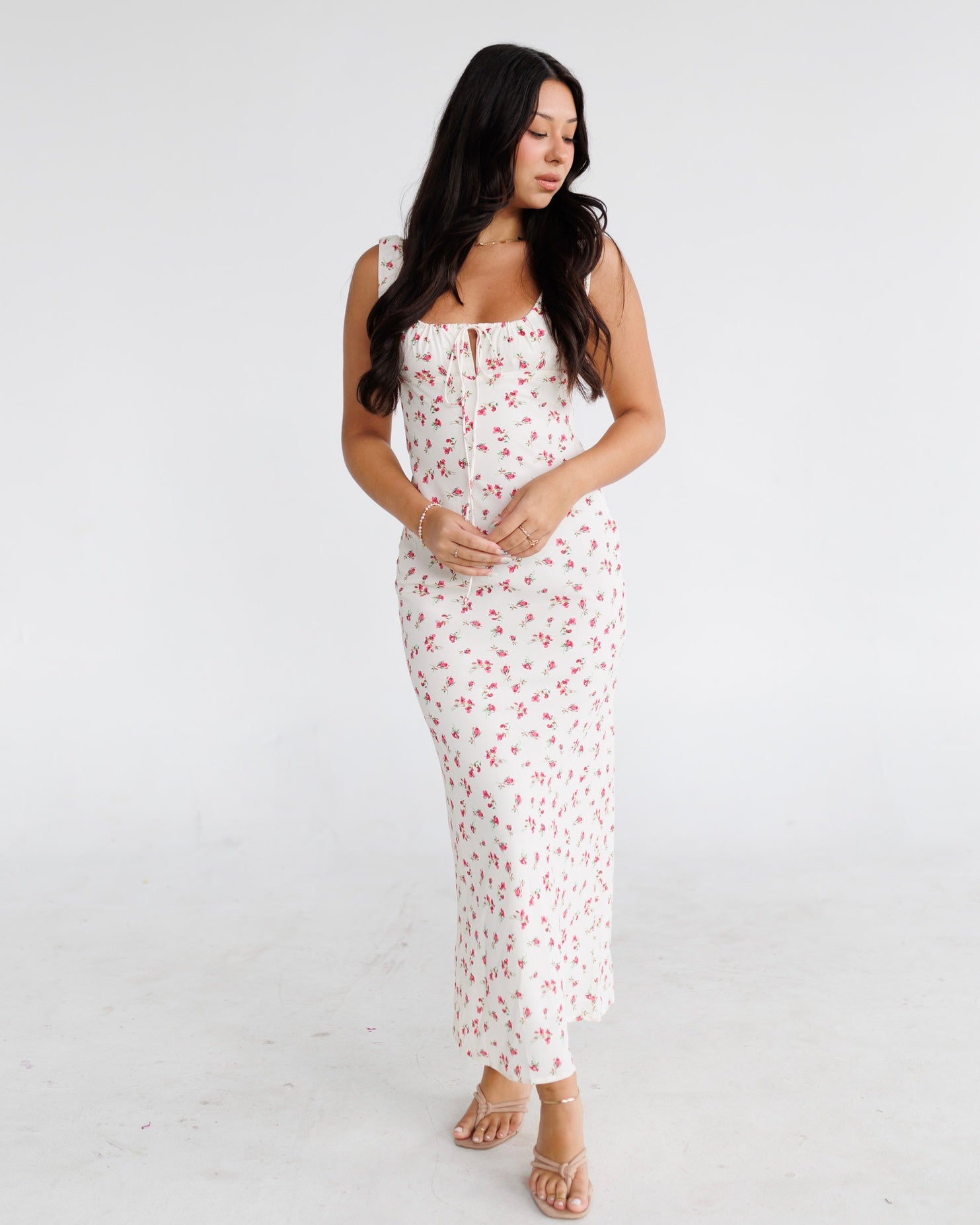 Mini Rose Bias Cut Maxi Dress