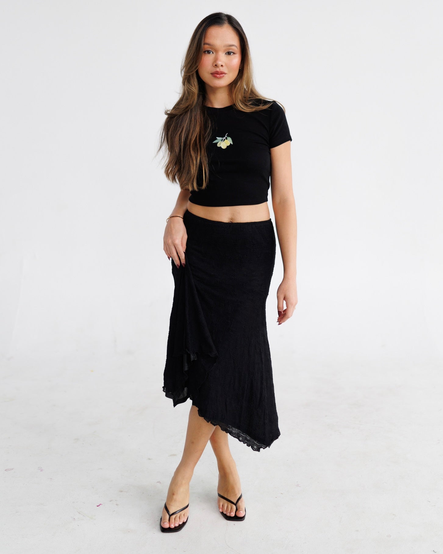 Lace Asymmetrical Skirt | Black – Noelani The Label
